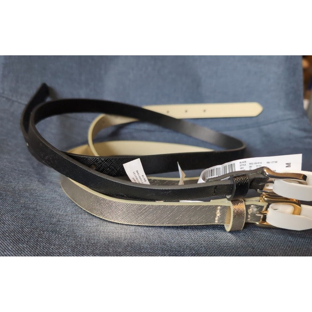 A New Day Women's 2-Pack Of Belts Gold/Black size XL
